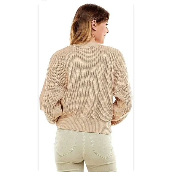 Love Tree Chunky Cable Knit Sweater Cardigan - Picture 3 of 4